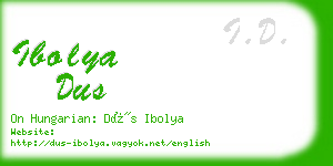 ibolya dus business card